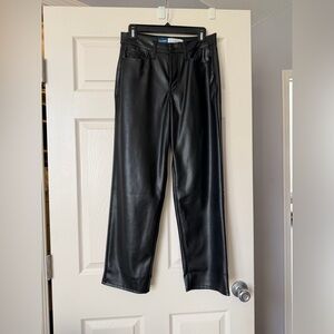 Old Navy Black High-Rise Faux Leather Pants